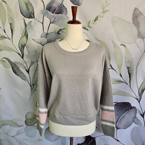BRAVE SOUL | Grey & Pink Striped Sweater sz M NWT